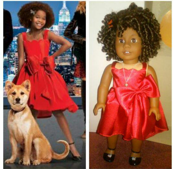 Annie Red Dress with Bow for American Girl Doll Annie Red Dress with Bow for American Girl Doll
