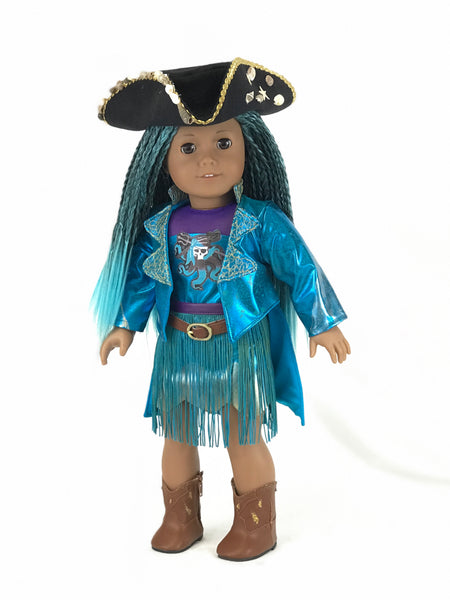 Descendants Uma custom american girl doll blue hair and brown eyes