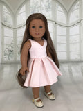 Pink pleated dres for American Girl Doll