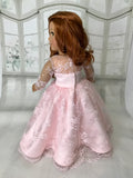 Pink Lace Dress Ball Gown for American Girl Doll