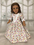 Historical Dress for American Girl and 18" Dolls Flowers.