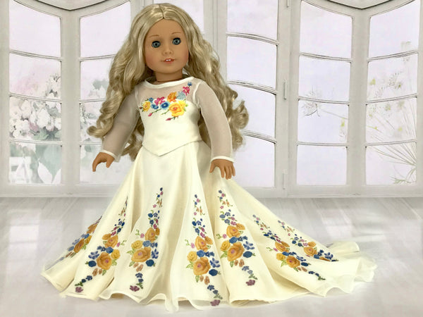 Cinderella Movie Wedding Dress for American Girl and 18 Dolls. American Girl Doll Clothes by Rocio