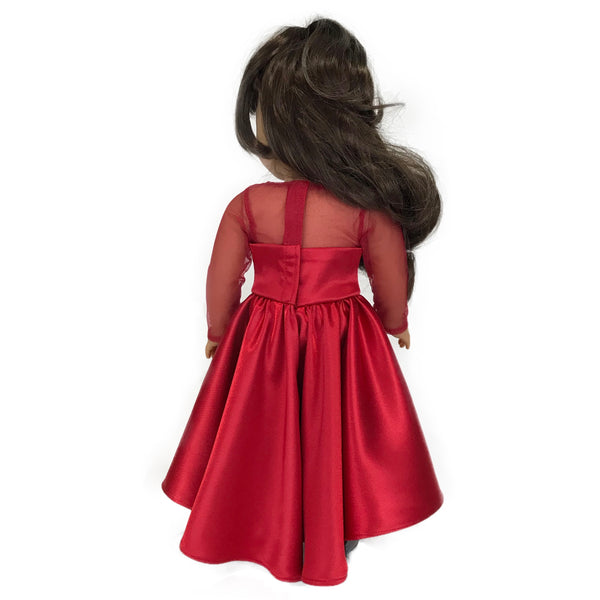 open lace back dress High-Low Red Dress for American Girl Doll – American Girl Doll Clothes by  Rocio