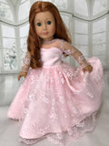 Pink Lace Dress Ball Gown for American Girl Doll