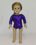Gymnastics Leotard Purple for American Girl and 18inch Dolls