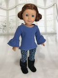 Long sleeve blue top fit American girl doll