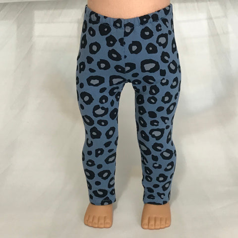 Trendy leggings cheetah blue fit American girl dolls