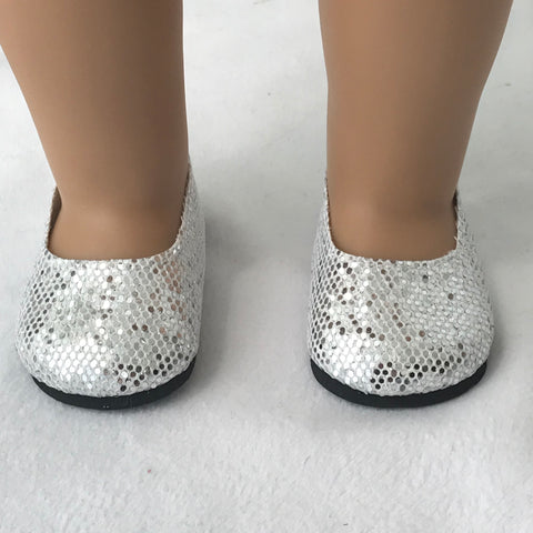 Silver shoes fit 18 Inch and American Girl Dolls – American Girl Doll ...