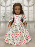 Historical Dress for American Girl and 18" Dolls Flowers.