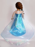Handmade Princess Snow Queen Elsa (Frozen) dress for American Girl Doll