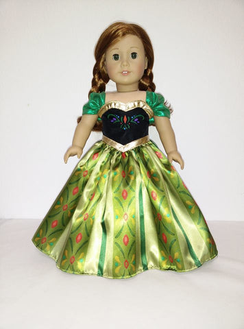 Handmade Princess Princess Anna (Frozen) dress for American Girl Doll