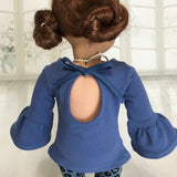 Long sleeve blue top fit American girl doll