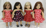 Valentine's Day Dress for American Girl Dolls Red Off Shoulders