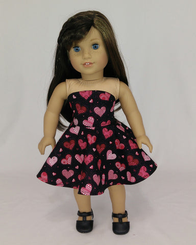 Valentine's Day Dress for American Girl Dolls Strapless
