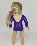 Gymnastics Leotard Purple Pink for American Girl and 18inch Dolls