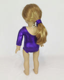 Gymnastics Leotard Purple for American Girl and 18inch Dolls