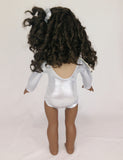 Gymnastics Leotard White Red for American Girl and 18inch Dolls