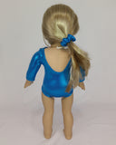 Gymnastics Leotard Blue for American Girl and 18inch Dolls